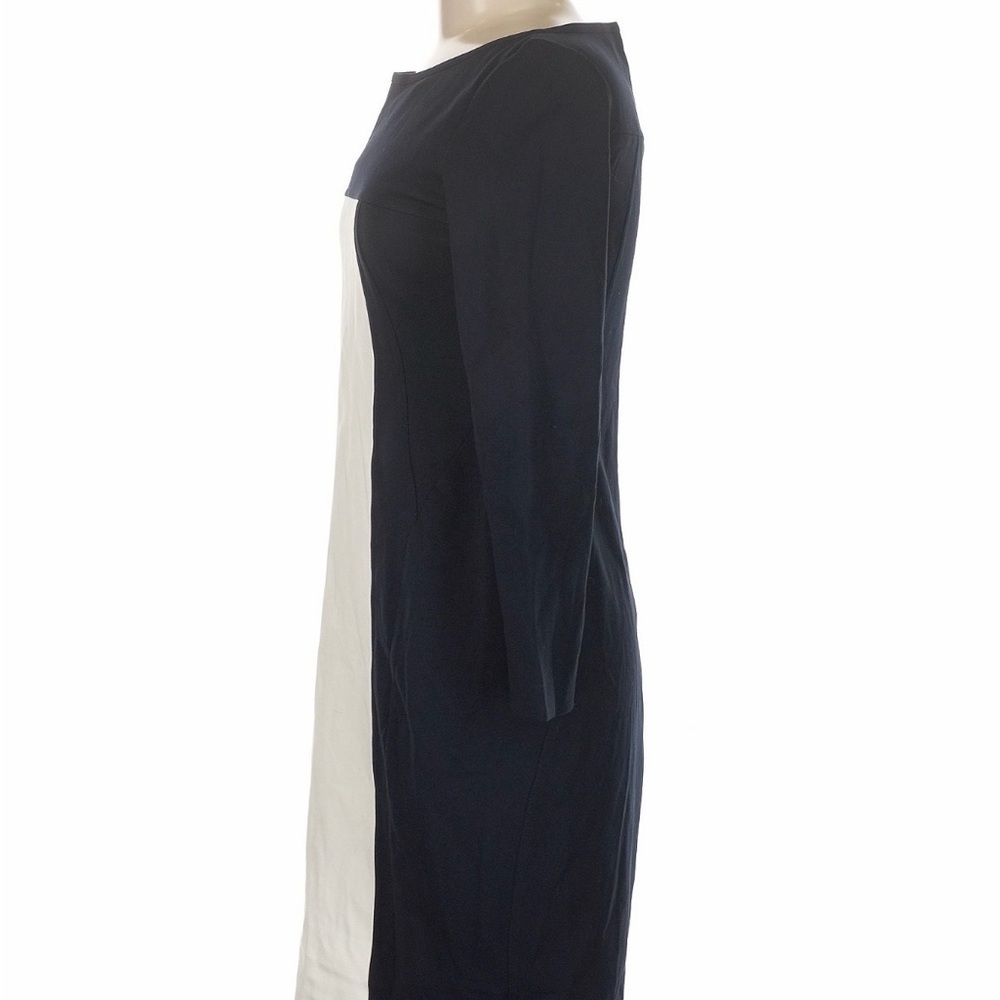 Akris Punto Navy & Ivory Colorblock Sheath Dress Minimalist Tailored US 6 - Picture 6 of 12